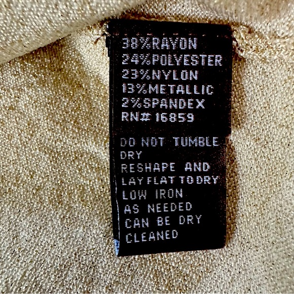 J.McLAUGHLIN SPARKLING GOLD CREW NECK SWEATER MEDIUM - Picture 10 of 13